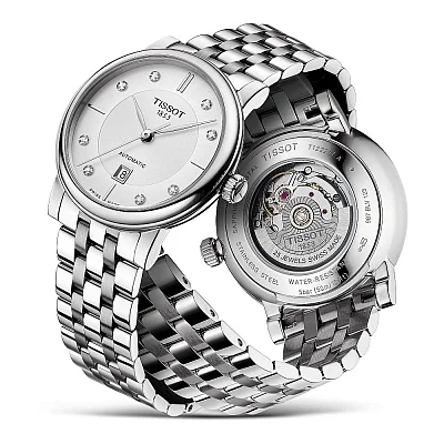 Tissot Carson Lady Automatic Steel Bracelet White Dial Diamonds T122.207.11.036.00