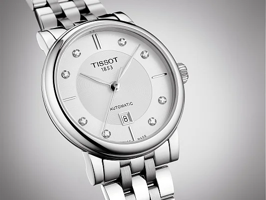 Tissot Carson Lady Automatic Steel Bracelet White Dial Diamonds T122.207.11.036.00