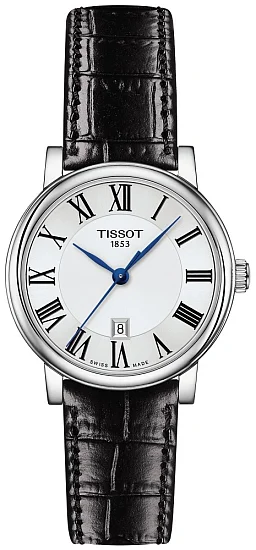 Tissot Carson Lady Quartz Black Strap Silver Dial T1222101603300