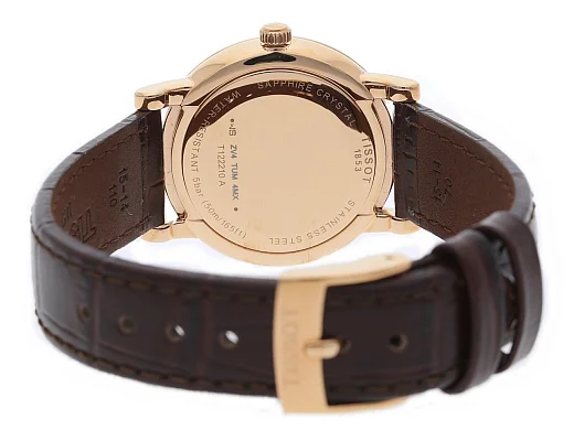 Tissot Carson Lady Quartz Brown Strap Silver Dial Rose Gold PVD T122.210.36.033.00