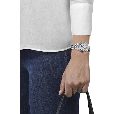 Tissot Carson Lady Quartz Moonphase Steel Bracelet Silver Dial T122.223.11.033.00