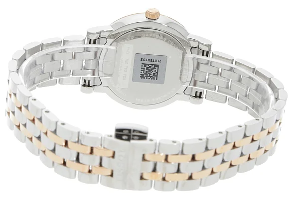 Tissot Carson Lady Quartz Steel Bracelet Silver Dial Rose Gold PVD T122.210.22.033.01