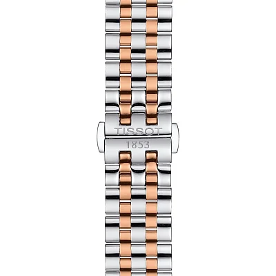 Tissot Carson Powermatic 80 Automatic Steel-Rose Gold Bracelet White Dial Rose Gold PVD T122.407.22.031.01