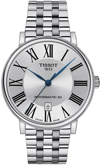 Tissot Carson Powermatic 80 Automatic Steel Bracelet White Dial T1224071103300