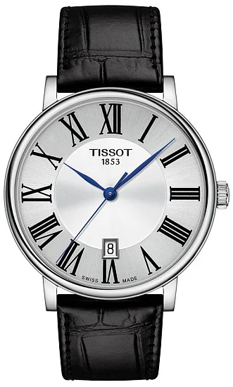 Tissot Carson Quartz Black Strap Silver Dial T1224101603300