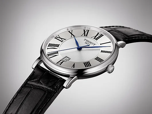 Tissot Carson Quartz Black Strap Silver Dial T122.410.16.033.00