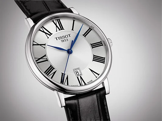 Tissot Carson Quartz Black Strap Silver Dial T122.410.16.033.00