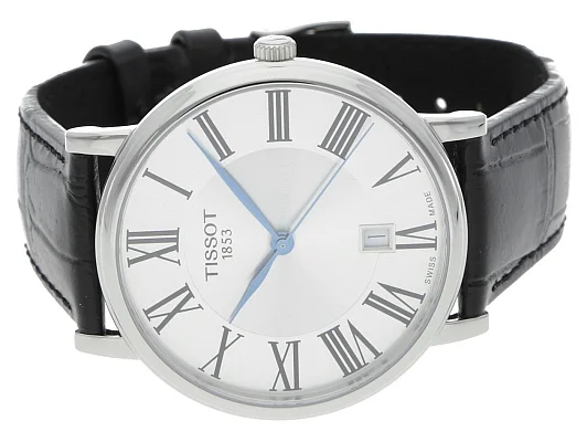 Tissot Carson Quartz Black Strap Silver Dial T122.410.16.033.00