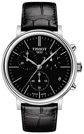 Tissot Carson Quartz Chrono Black Strap Black Dial T1224171605100