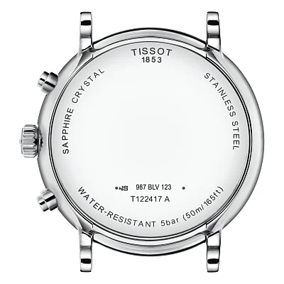 Tissot Carson Quartz Chrono Brown Strap Silver Dial T122.417.16.033.00