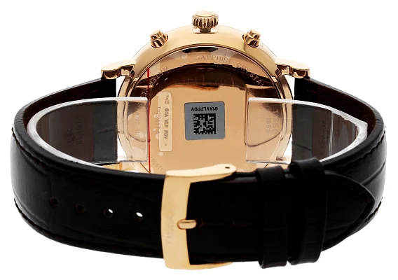 Tissot Carson Quartz Chrono Brown Strap Silver Dial Rose Gold PVD T122.417.36.033.00