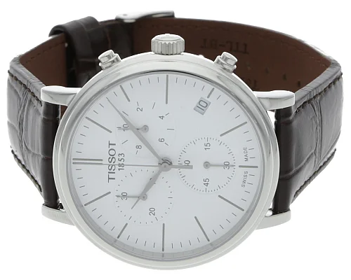 Tissot Carson Quartz Chrono Brown Strap White Dial T122.417.16.011.00
