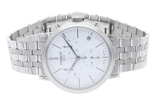 Tissot Carson Quartz Chrono Steel Bracelet White Dial T122.417.11.011.00