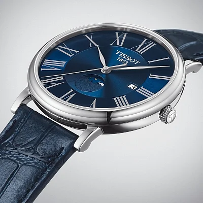 Tissot Carson Quartz Moonphase Dark Blue Strap Dark Blue Dial T122.423.16.043.00