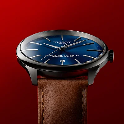 Tissot Chemin des Tourelles Automatic 39mm Dark Blue Dial Leather Strap T139.807.16.041.00