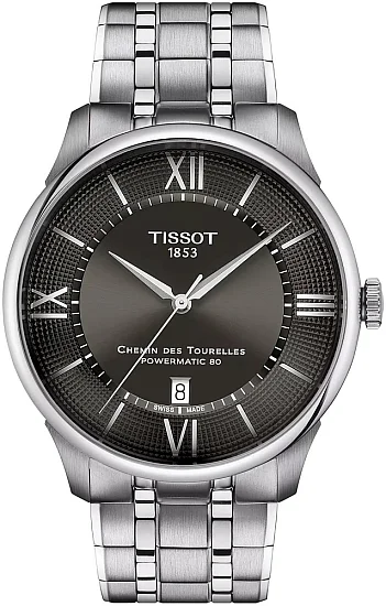 Tissot Chemin des Tourelles Automatic 42mm Anthracite Dial Steel Bracelet T1394071106800