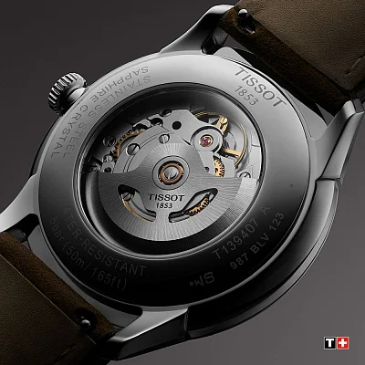 Tissot Chemin des Tourelles Automatic 42mm Champagne Dial Leather Strap T139.407.16.261.00