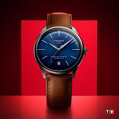 Tissot Chemin des Tourelles Automatic 42mm Dark Blue Dial Leather Strap T139.407.16.041.00