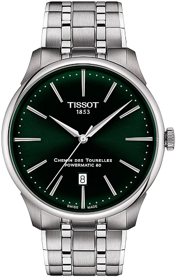 Tissot Chemin des Tourelles Automatic 42mm Dark-Green Dial Steel Bracelet T1394071109100