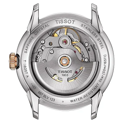 Tissot Chemin des Tourelles Lady Automatic Silver Dial Steel Bracelet Rose Gold PVD T139.207.22.038.00