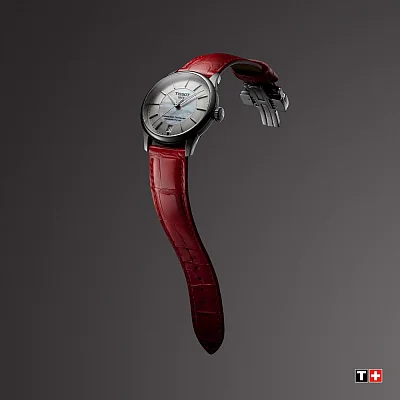Tissot Chemin des Tourelles Lady Automatic Silver & Pearl Dial Leather Strap T139.207.16.111.00