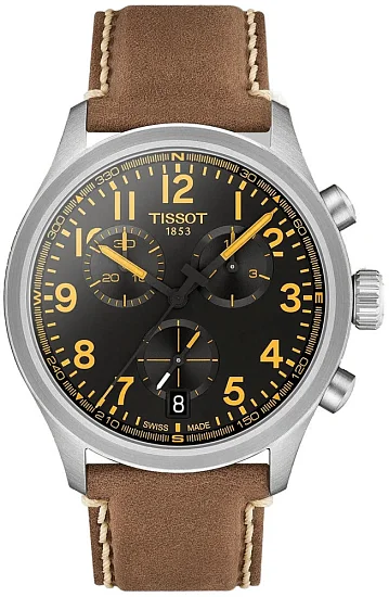 Tissot Chrono L Brown Leather Strap Dark Dial T1164171605201