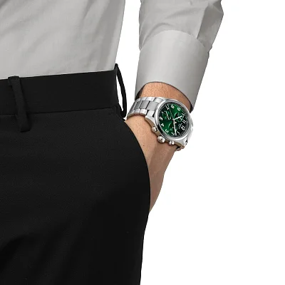 Tissot Chrono L Green Dial Steel Bracelet T116.417.11.092.00