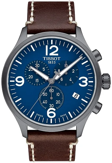 Tissot Chrono XL Brown Leather Blue Dial T1166173604700