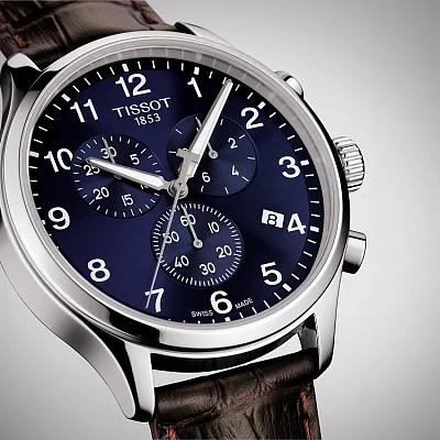 Tissot Chrono XL Classic Brown Strap Blue Dial T116.617.16.047.00