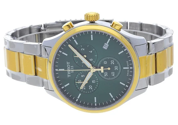Tissot Chrono XL Classic Steel Bracelet Green Dial Yellow Gold PVD T116.617.22.091.00