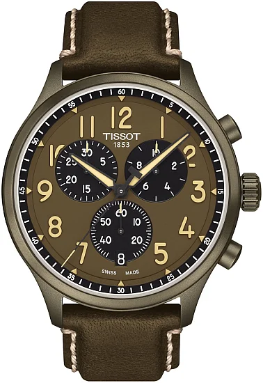 Tissot Chrono XL Pilot Brown Strap Brown Dial Gunmetal PVD T1166173609200