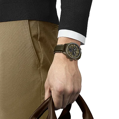 Tissot Chrono XL Pilot Brown Strap Brown Dial Gunmetal PVD T116.617.36.092.00