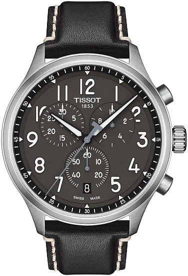 Tissot Chrono XL Pilot Brown Strap Dark-Grey Dial T1166171606200