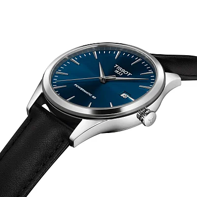 Tissot Classic Dream Powermatic 80 Blue Dial Black Leather Strap T158.407.16.041.00