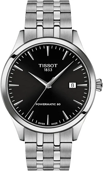 Tissot Classic Dream Powermatic 80 Black Dial Steel Bracelet T1584071105100