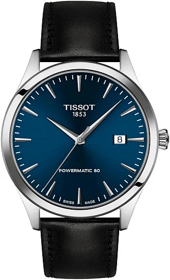 Tissot Classic Dream Powermatic 80 Blue Dial Black Leather Strap T1584071604100
