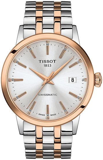 Tissot Classic Dream Swissmatic Silver Dial Rose Gold PVD T1294072203100