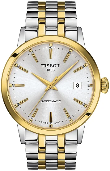 Tissot Classic Dream Swissmatic Silver Dial Yellow Gold PVD T1294072203101