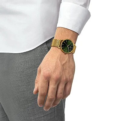 Tissot Everytime Gent 40 Green Dial Yellow Gold T143.410.33.091.00