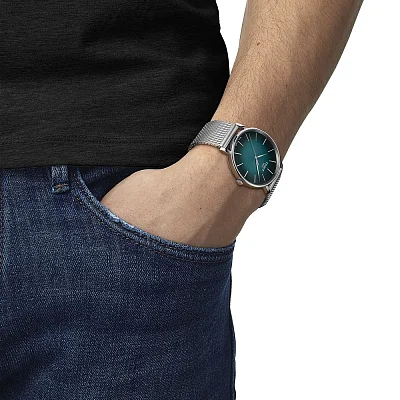 Tissot Everytime Gent 40 Turquoise Dial Mesh T143.410.11.091.00