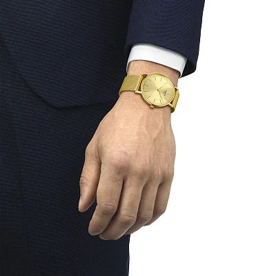 Tissot Everytime Gent 40 Yellow Gold Dial Mesh T143.410.33.021.00