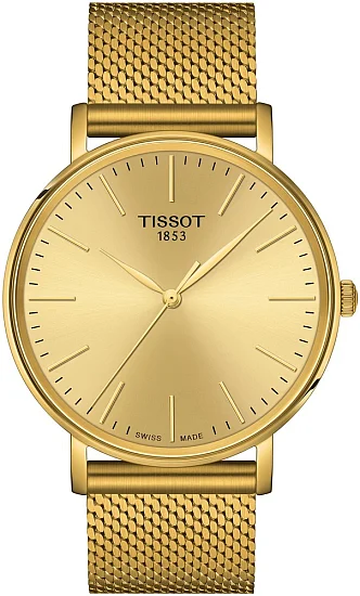 Tissot Everytime Gent 40 Yellow Gold Dial Mesh T1434103302100
