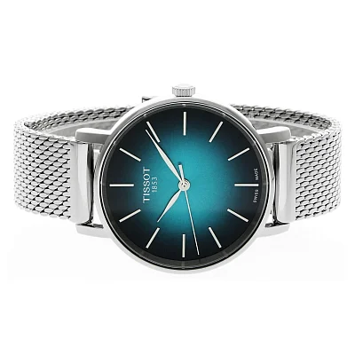 Tissot Everytime Lady 34 Turquoise Dial Mesh T143.210.11.091.00