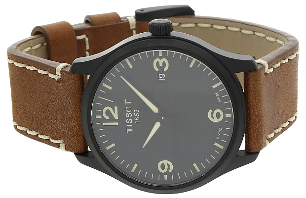 Tissot XL Quartz Black PVD Brown Leather Black Dial T116.410.36.057.00
