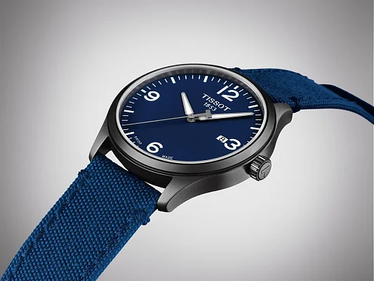 Tissot XL Quartz Grey PVD Blue Strap Blue Dial T116.410.37.047.00