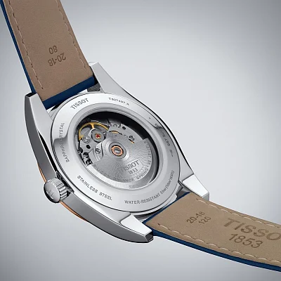 Tissot Gentleman Dark Blue Dial Powermatic 80 18k Gold Bezel T927.407.46.041.00