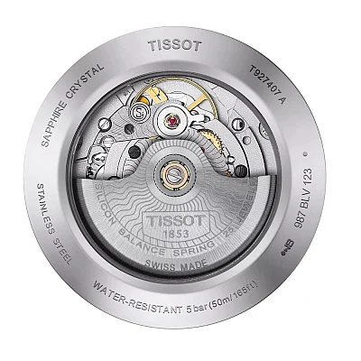 Tissot Gentleman Silver Dial Powermatic 80 18k Gold Bezel T927.407.41.031.00