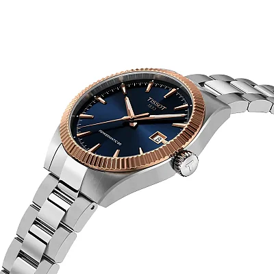 Tissot Gentleman Powermatic 80 Blue Dial 38mm 18k Rose Gold Bezel T934.807.41.041.00