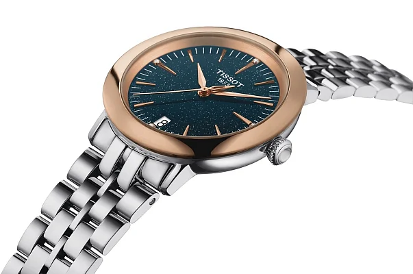Tissot Glendora Lady Midnight Dial Diamonds 18k Gold Bezel T929.210.41.046.00