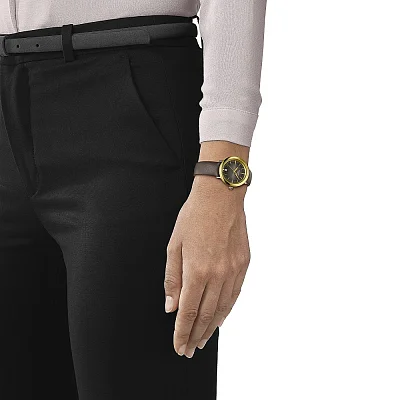 Tissot Glendora Lady Anthracite Dial Diamonds 18k Gold Bezel T929.210.46.066.00